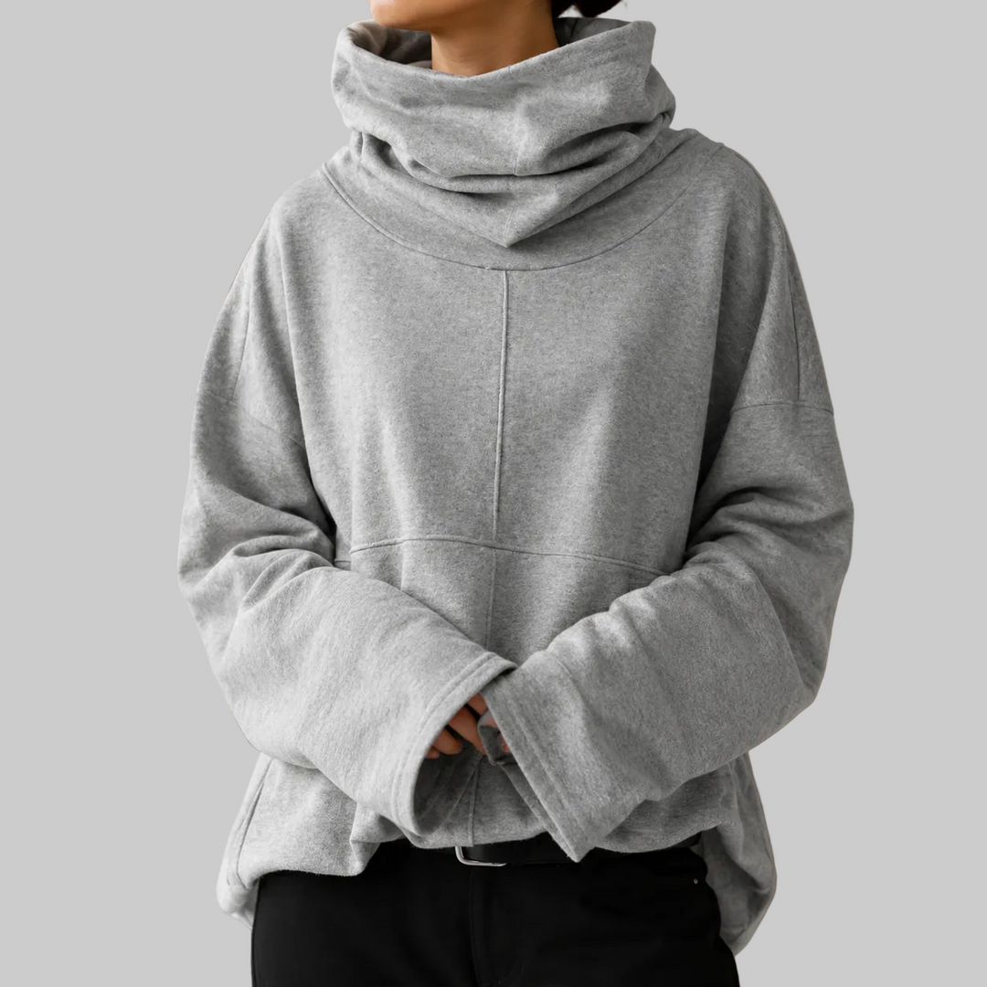 Women's Oversized Cowl Neck Fleece Knit Jumper