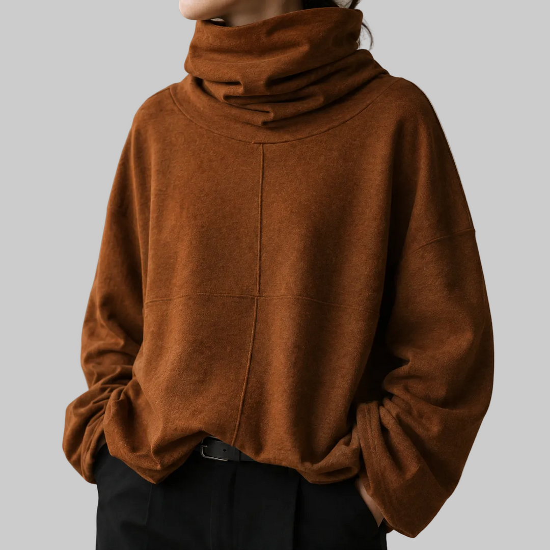Women's Oversized Cowl Neck Fleece Knit Jumper