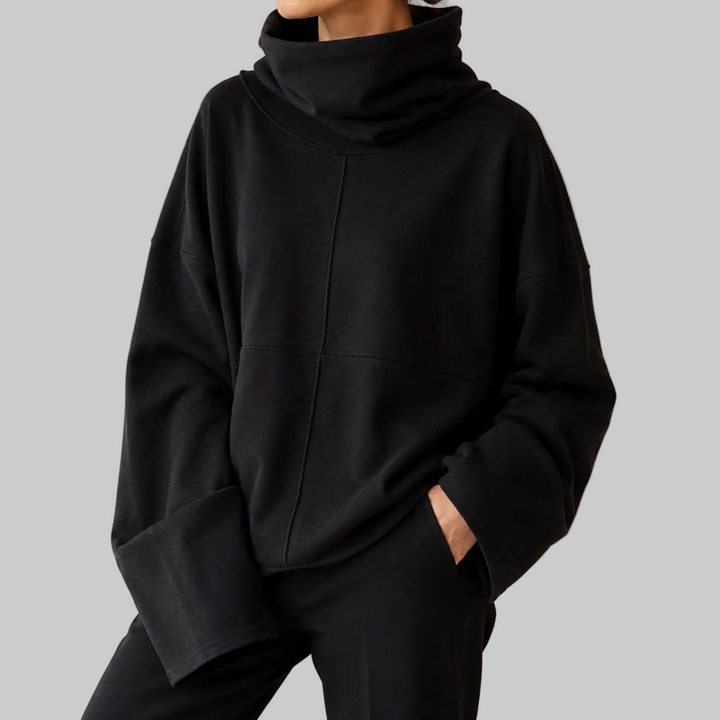 Women's Oversized Cowl Neck Fleece Knit Jumper