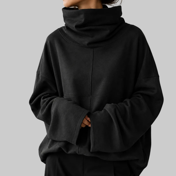 Women's Oversized Cowl Neck Fleece Knit Jumper