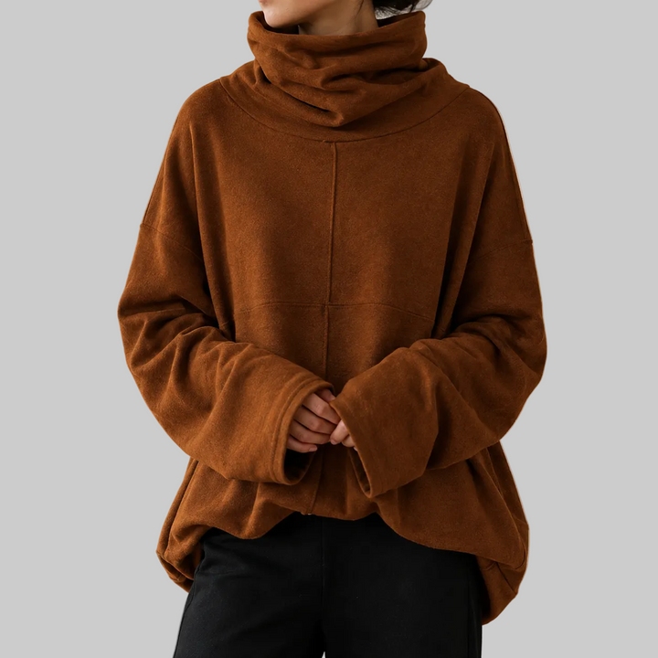 Women's Oversized Cowl Neck Fleece Knit Jumper
