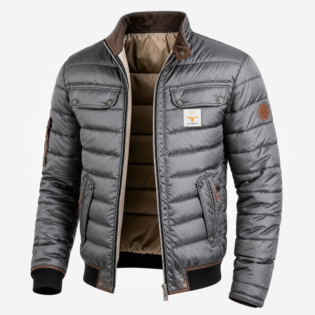 Retro Quilted Zip Jacket