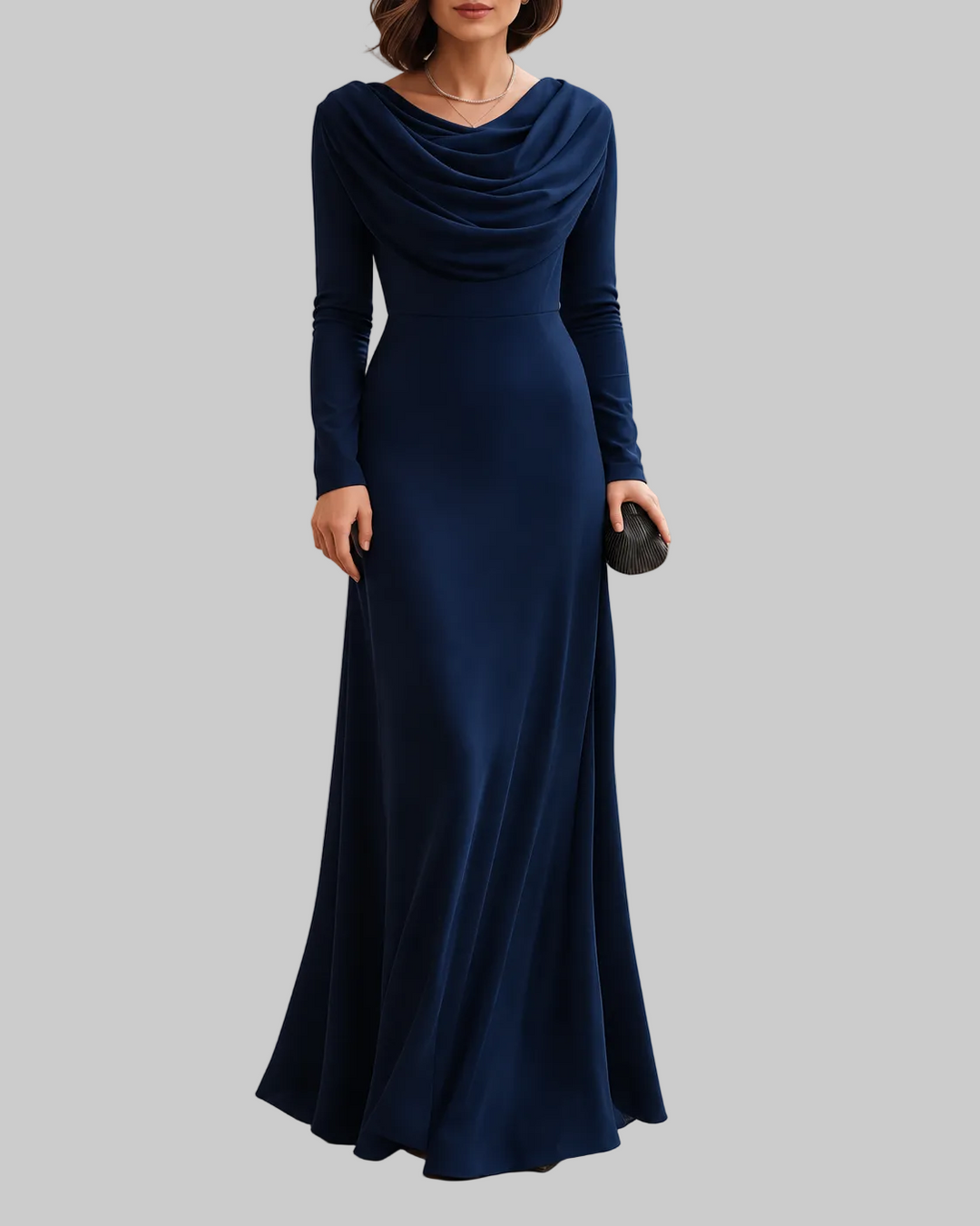 Draped Cowl Neck Maxi Dress