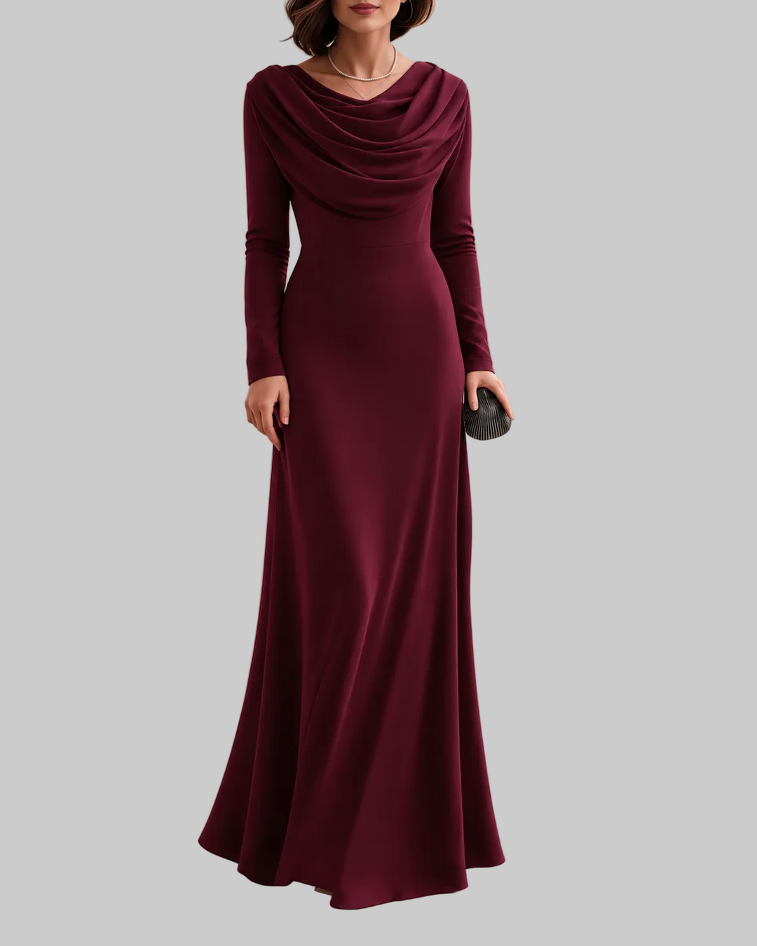 Draped Cowl Neck Maxi Dress