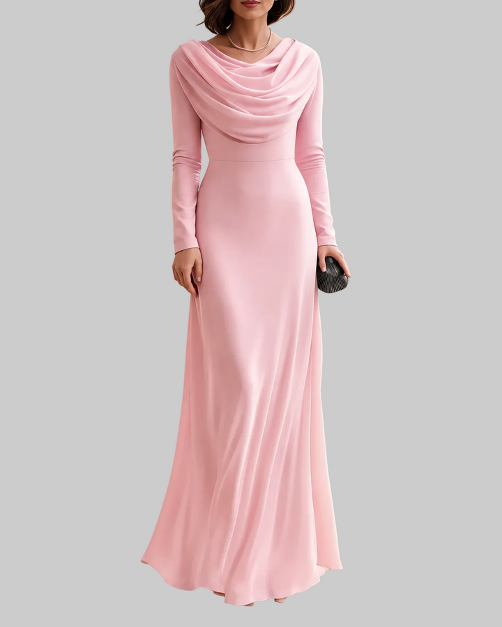 Draped Cowl Neck Maxi Dress