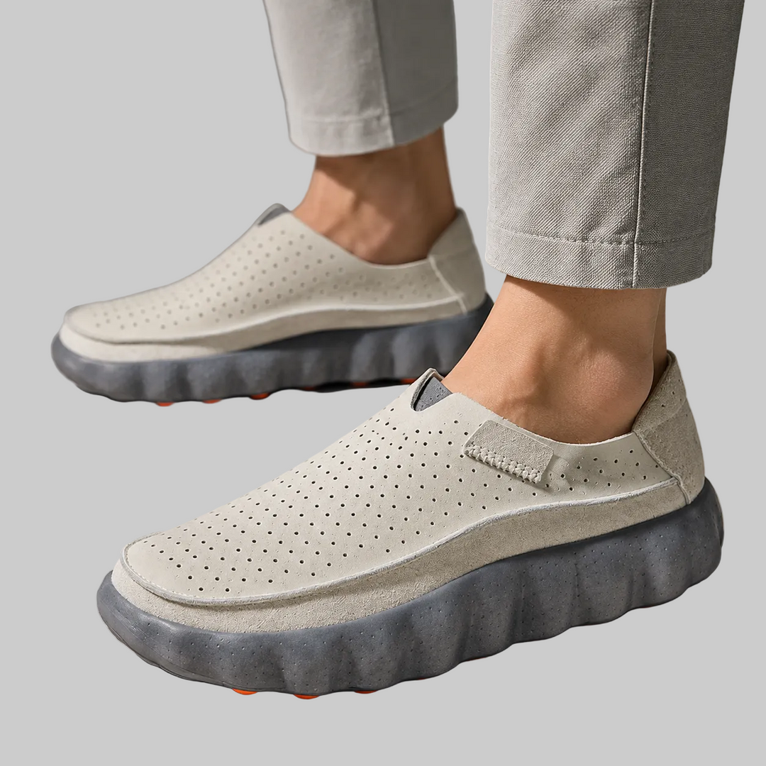 Men's Perforated Cushioned Slip-On Loafers