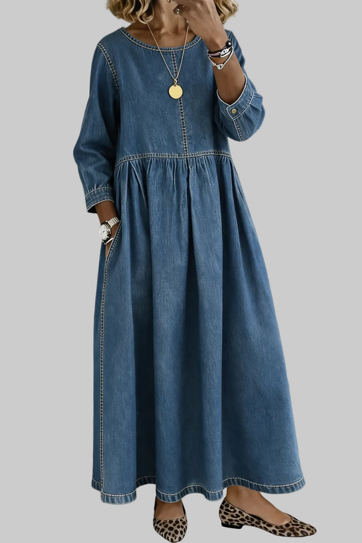 Vintage Denim Maxi Dress