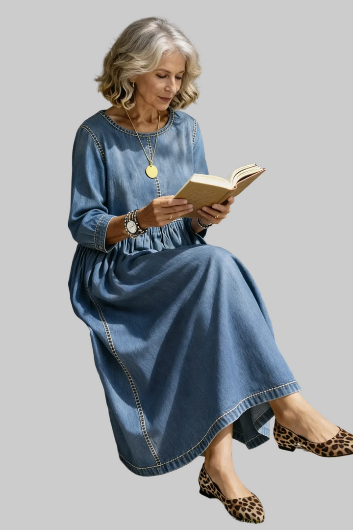 Vintage Denim Maxi Dress