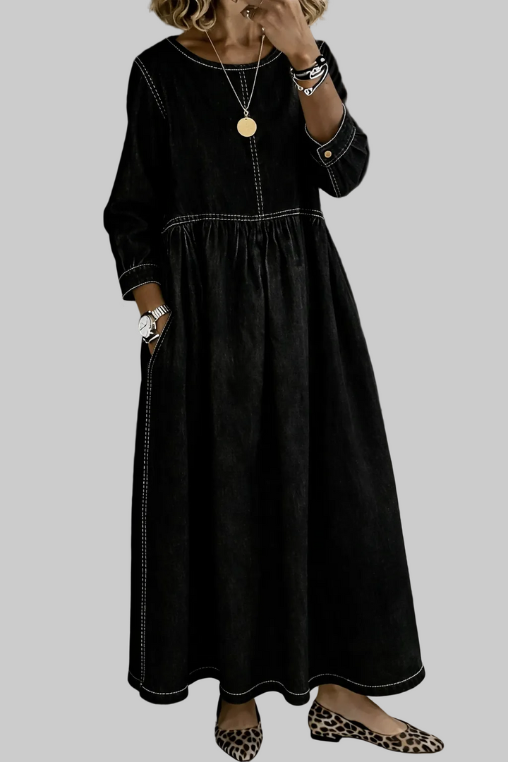 Vintage Denim Maxi Dress