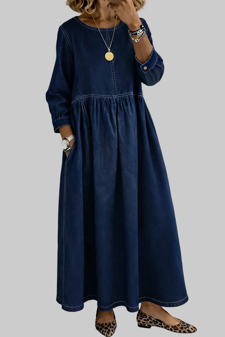 Vintage Denim Maxi Dress