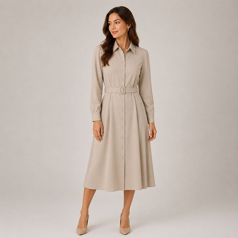 Clara Belted Shirt Dress