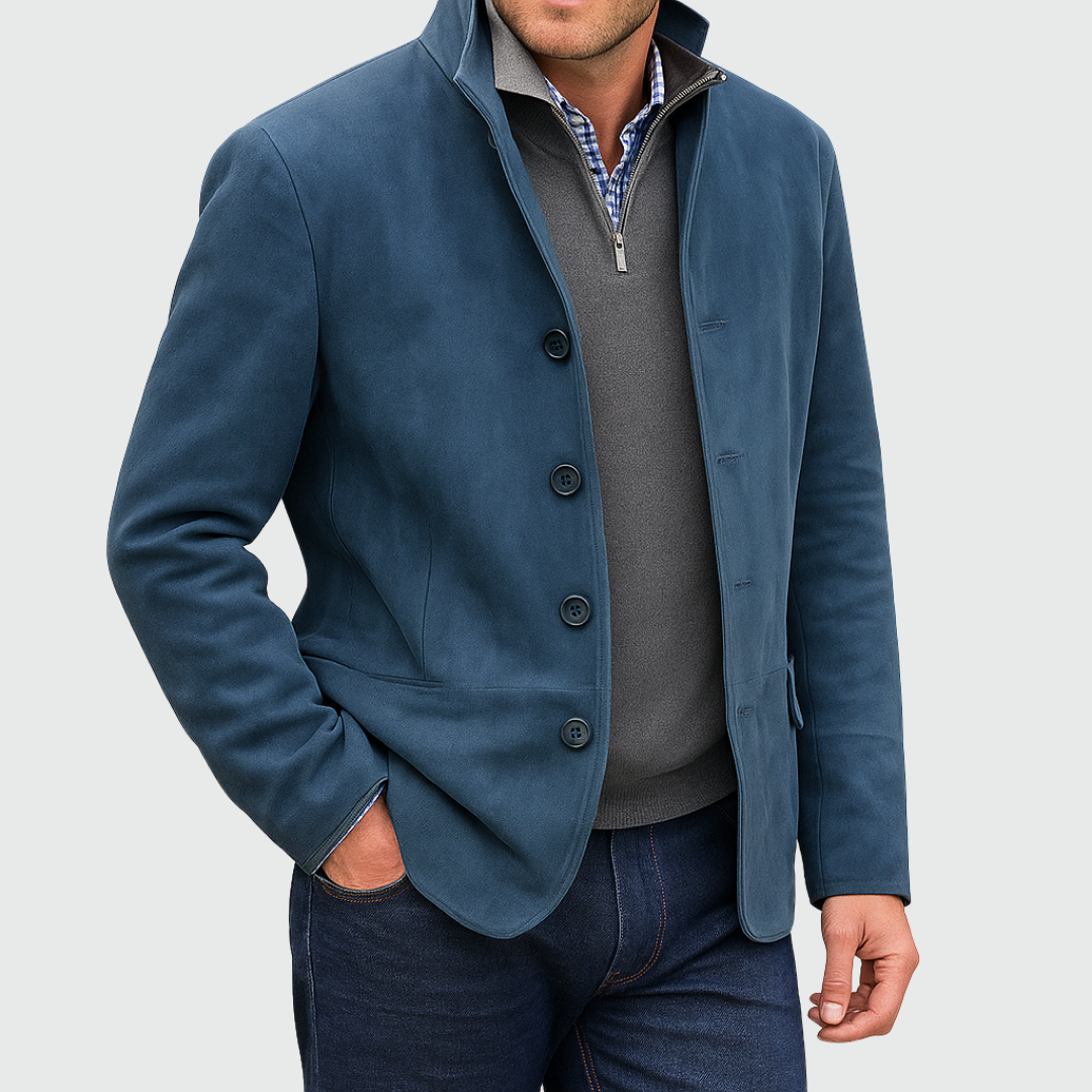 Men's Classic Suede Button Jacket