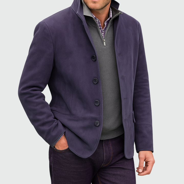 Men's Classic Suede Button Jacket