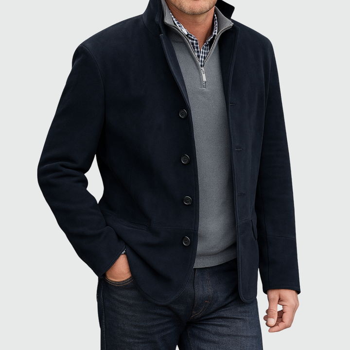 Men's Classic Suede Button Jacket