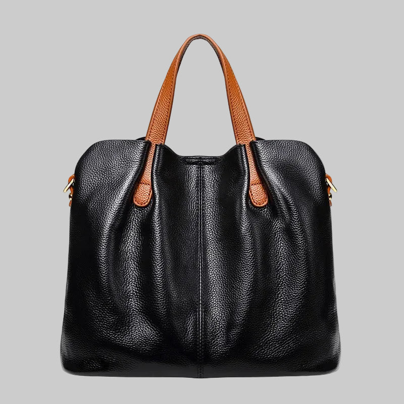 Structured Tote Bag with Contrast Top Handles