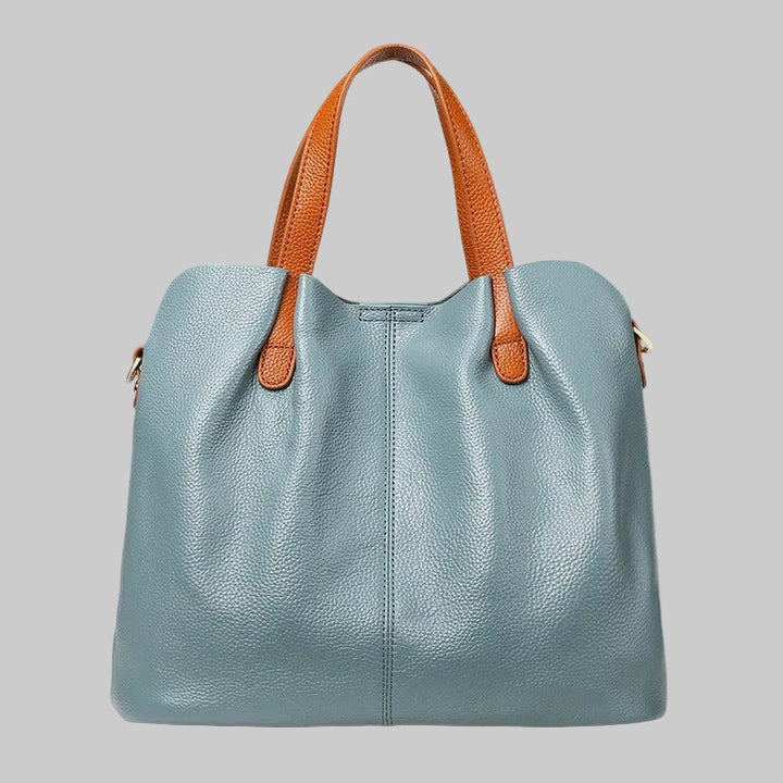 Structured Tote Bag with Contrast Top Handles