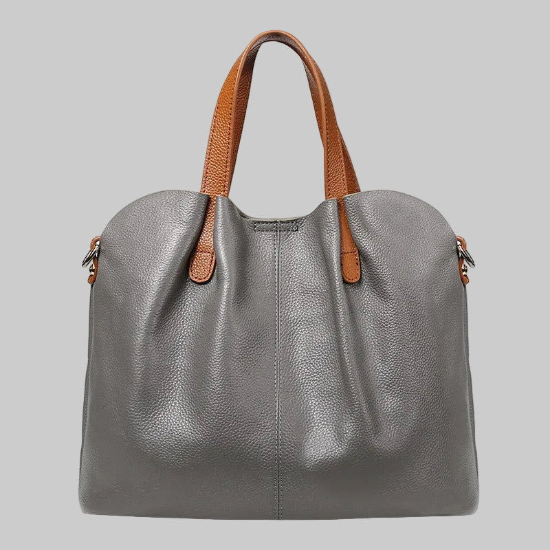 Structured Tote Bag with Contrast Top Handles