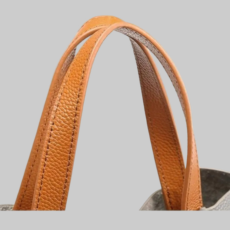 Structured Tote Bag with Contrast Top Handles