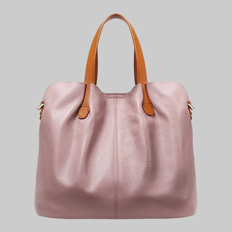 Structured Tote Bag with Contrast Top Handles