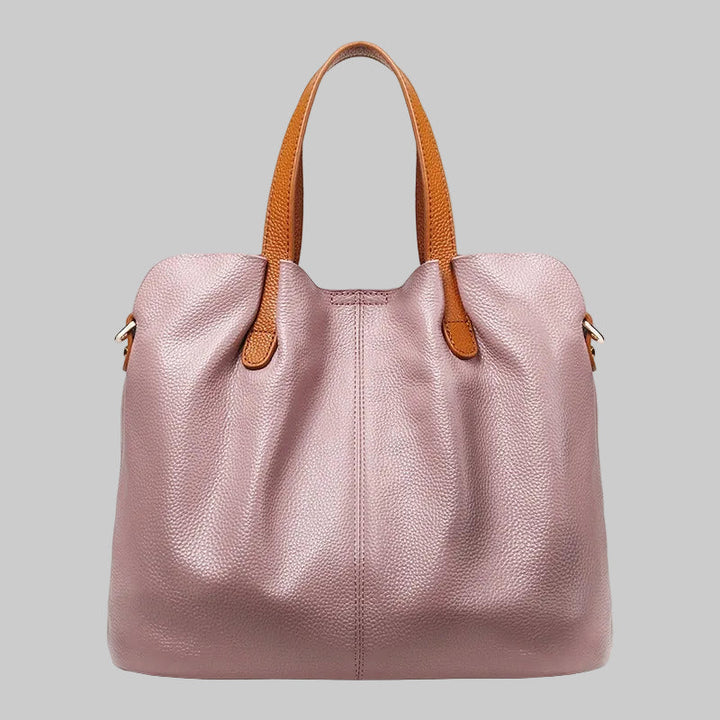 Structured Tote Bag with Contrast Top Handles
