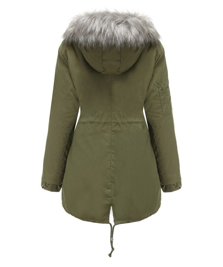Women's Faux Fur Hooded Fleece-Lined Parka