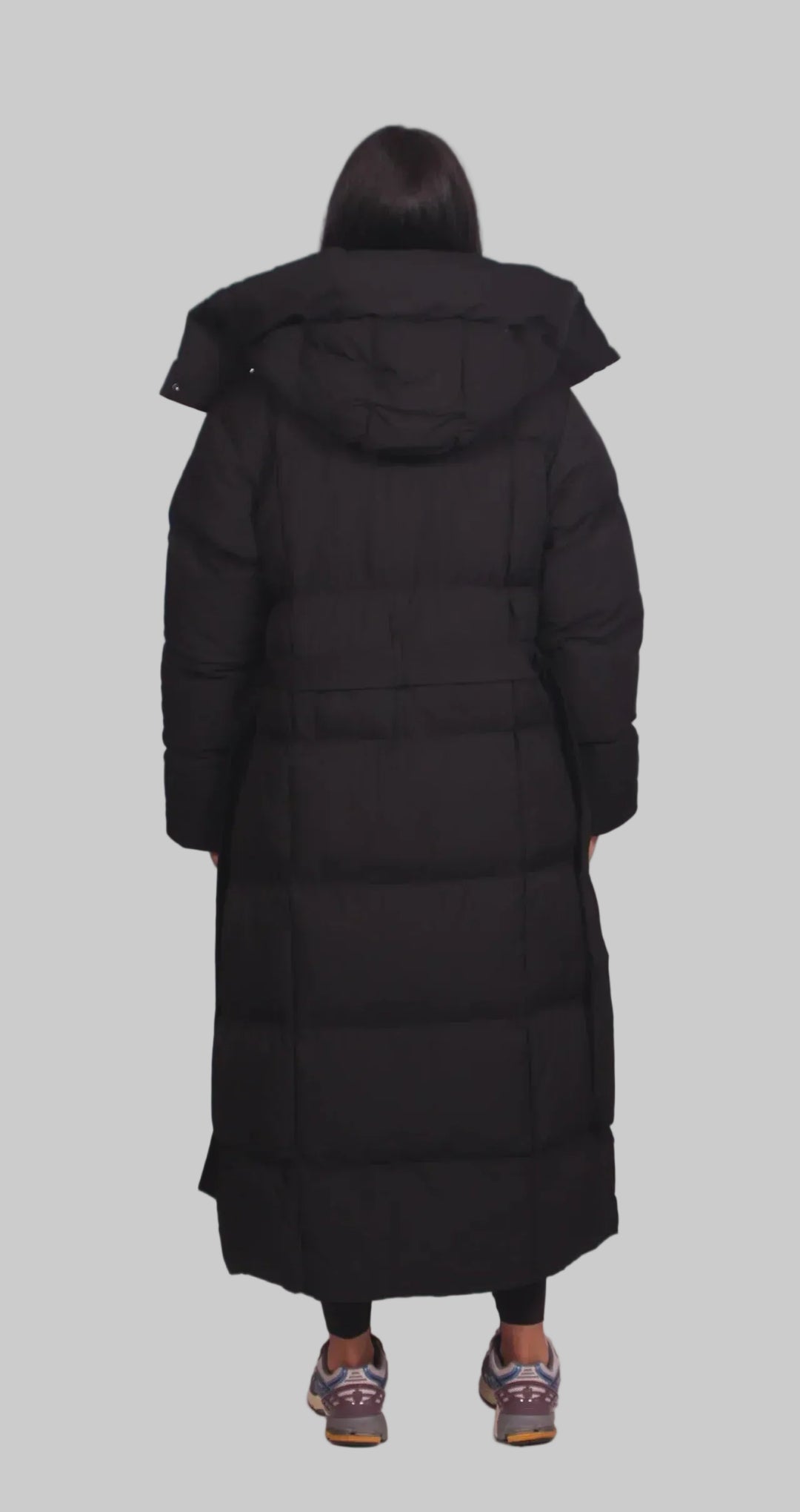 Women's Water-Resistant Long Belted Puffer Coat