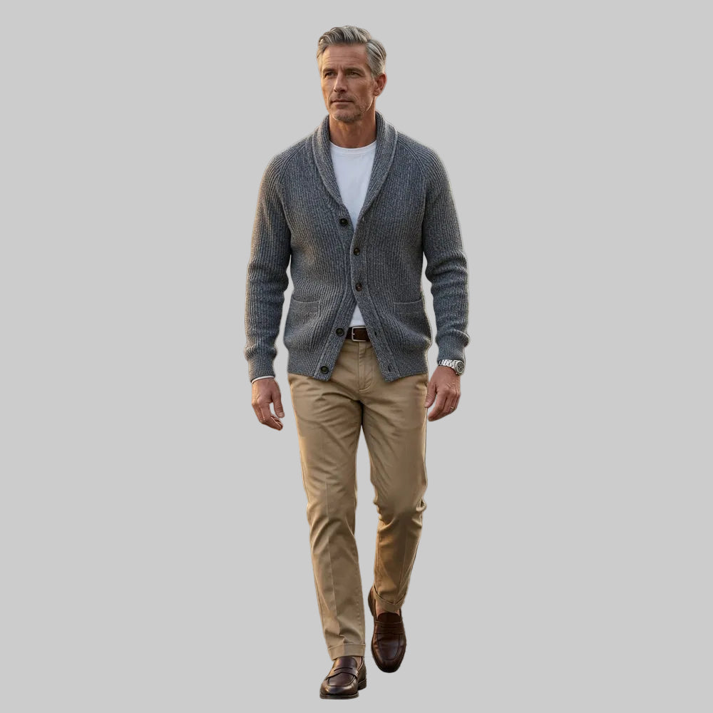 Long-Sleeve Button-Front Cardigan