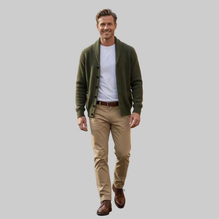 Long-Sleeve Button-Front Cardigan