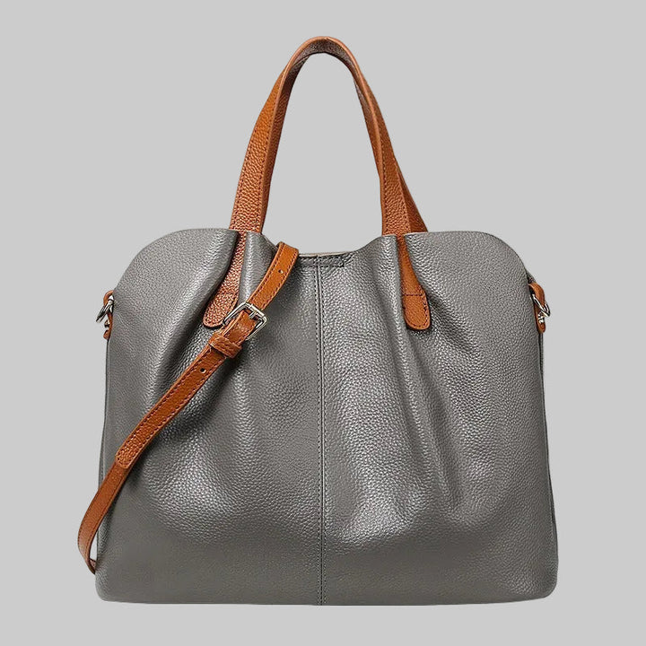 Structured Tote Bag with Contrast Top Handles