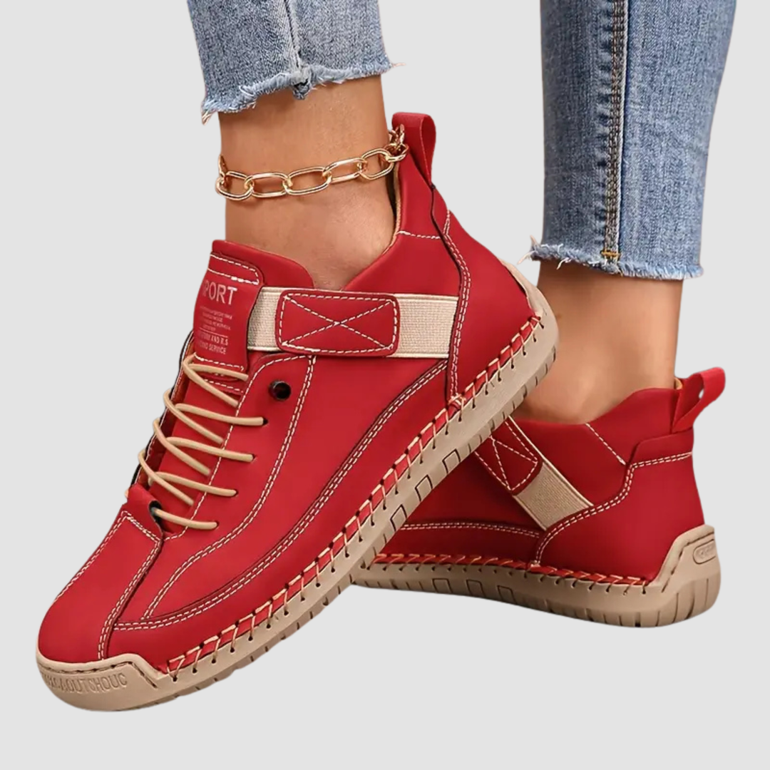 Women's Orthopedic Leather Sneakers with Wide Toe Box