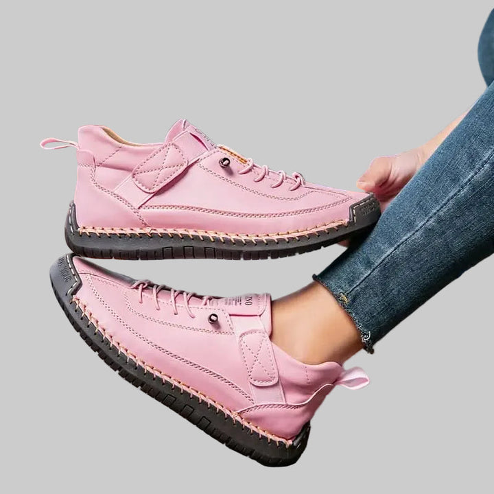 Women's Orthopedic Leather Sneakers with Wide Toe Box