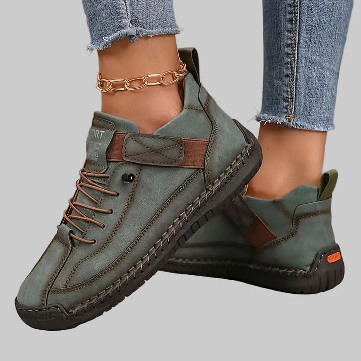 Women's Orthopedic Leather Sneakers with Wide Toe Box