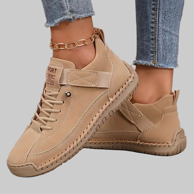 Women's Orthopedic Leather Sneakers with Wide Toe Box