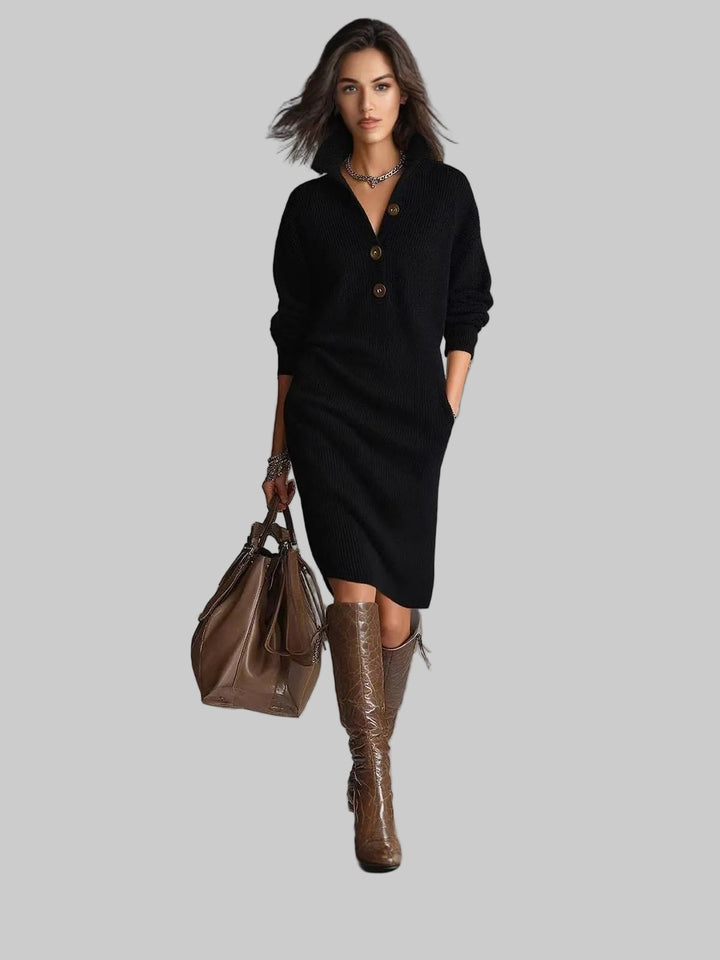Relaxed Button-Up Jumper Dress