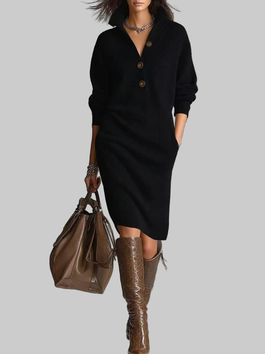 Relaxed Button-Up Jumper Dress