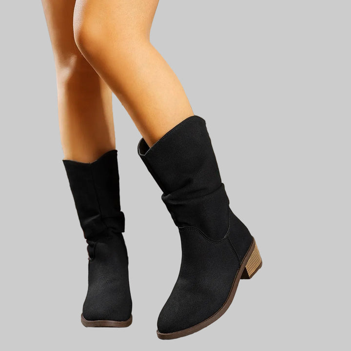 Women's Slouch Knee-High Boots with Block Heel