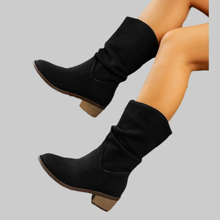 Women's Slouch Knee-High Boots with Block Heel