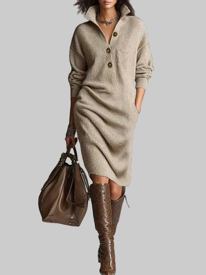 Relaxed Button-Up Jumper Dress