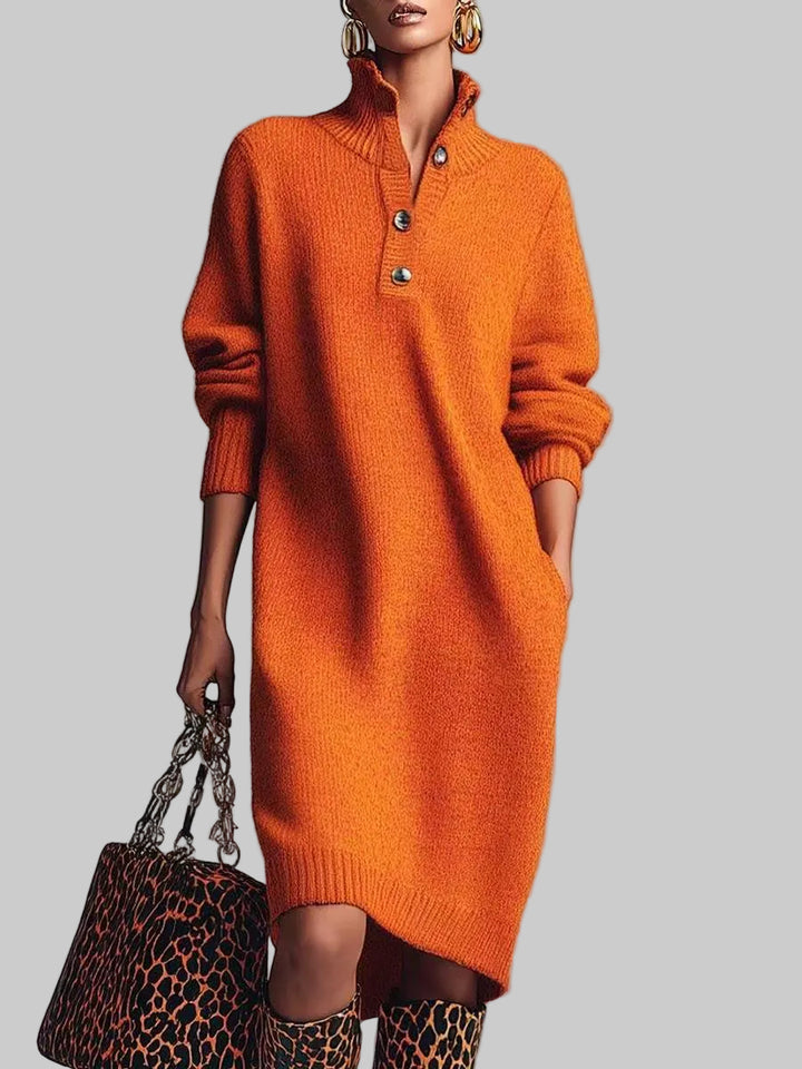 Relaxed Button-Up Jumper Dress
