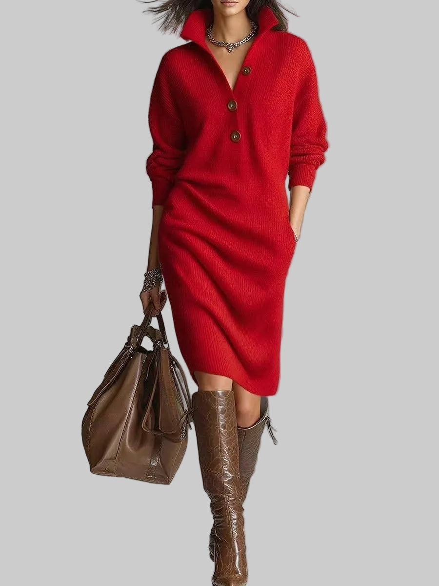 Relaxed Button-Up Jumper Dress