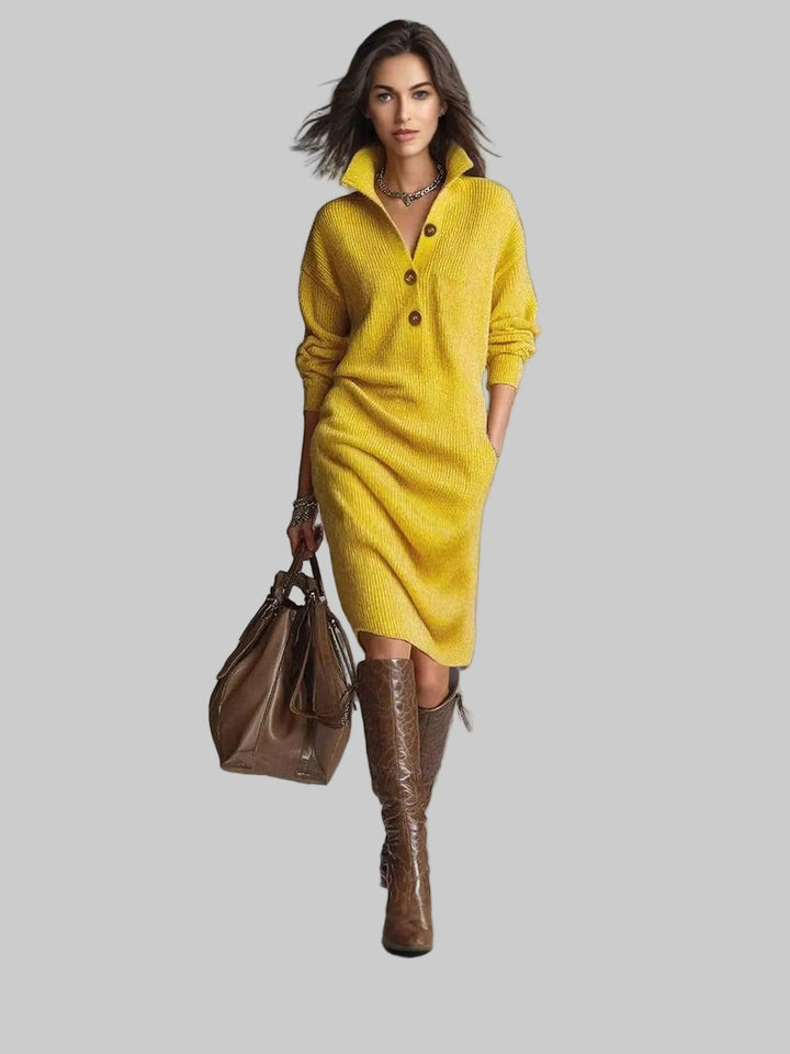 Relaxed Button-Up Jumper Dress