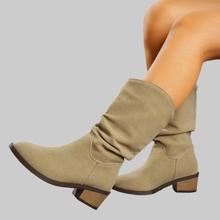 Women's Slouch Knee-High Boots with Block Heel