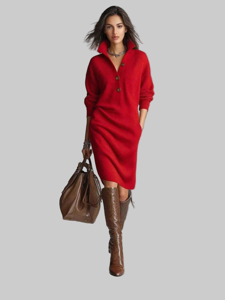 Relaxed Button-Up Jumper Dress