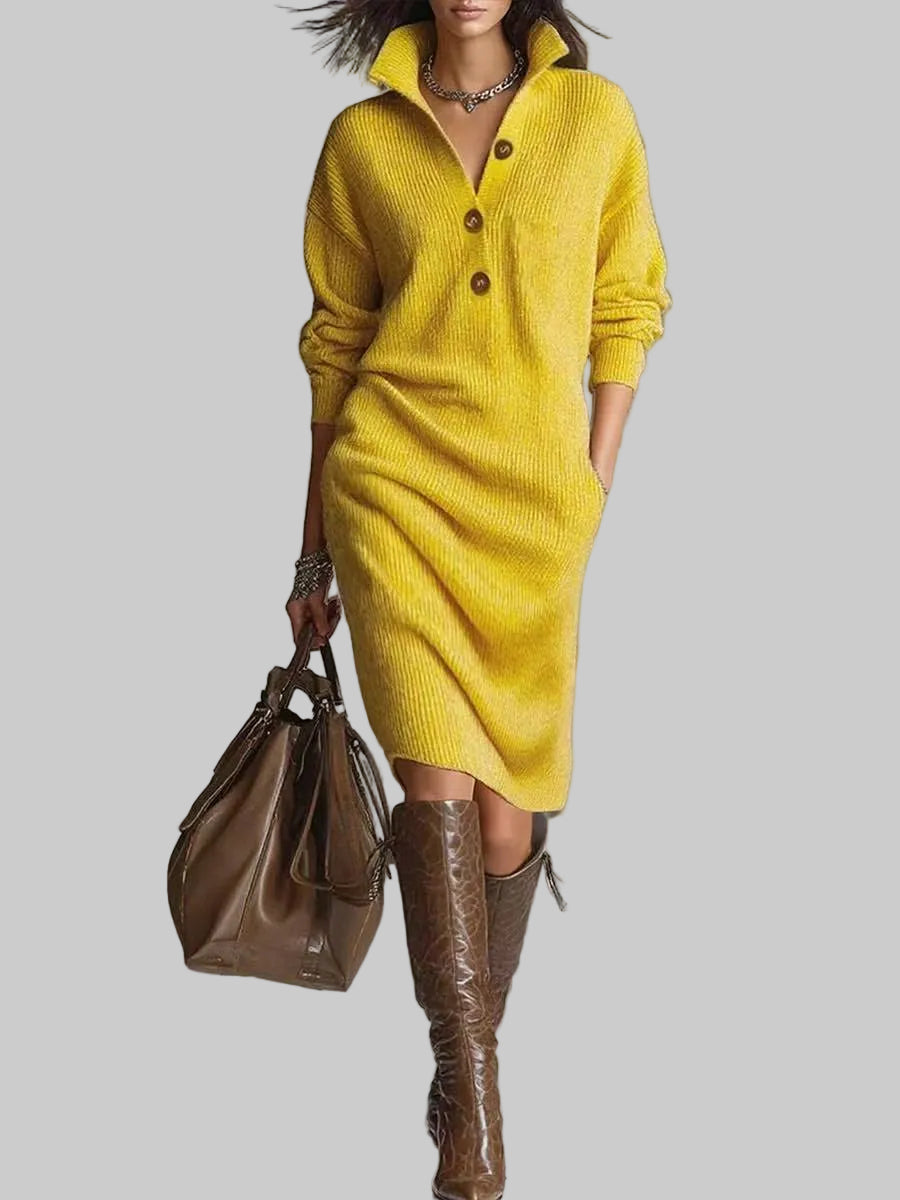 Relaxed Button-Up Jumper Dress