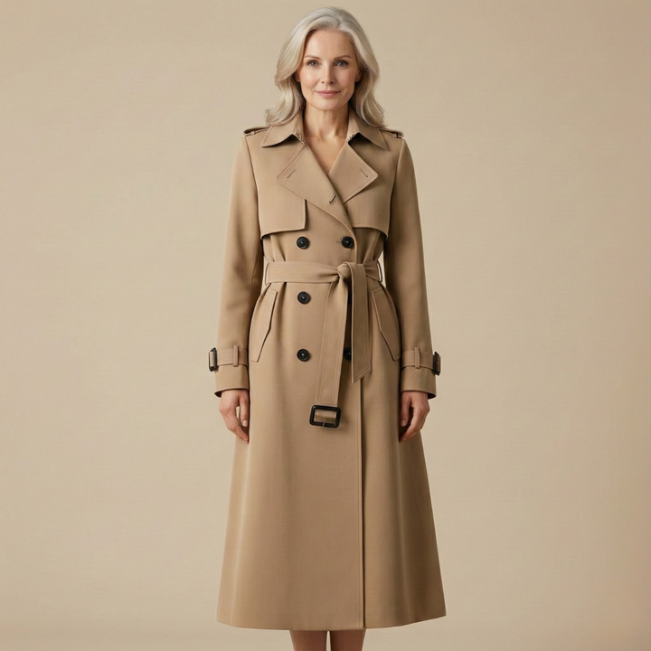 Women's Belted Lined Trench Coat - Khaki