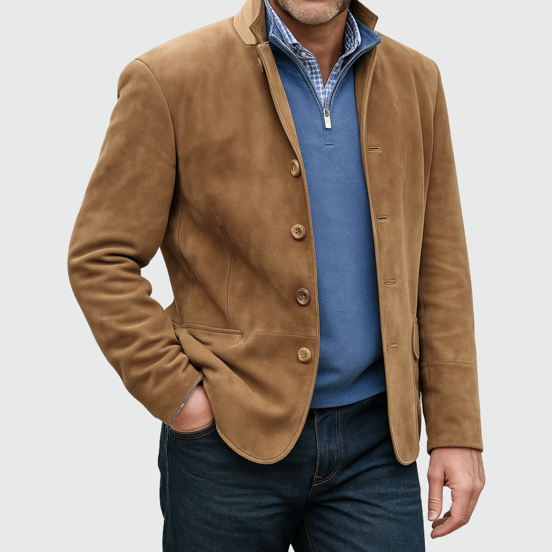Men's Classic Suede Button Jacket