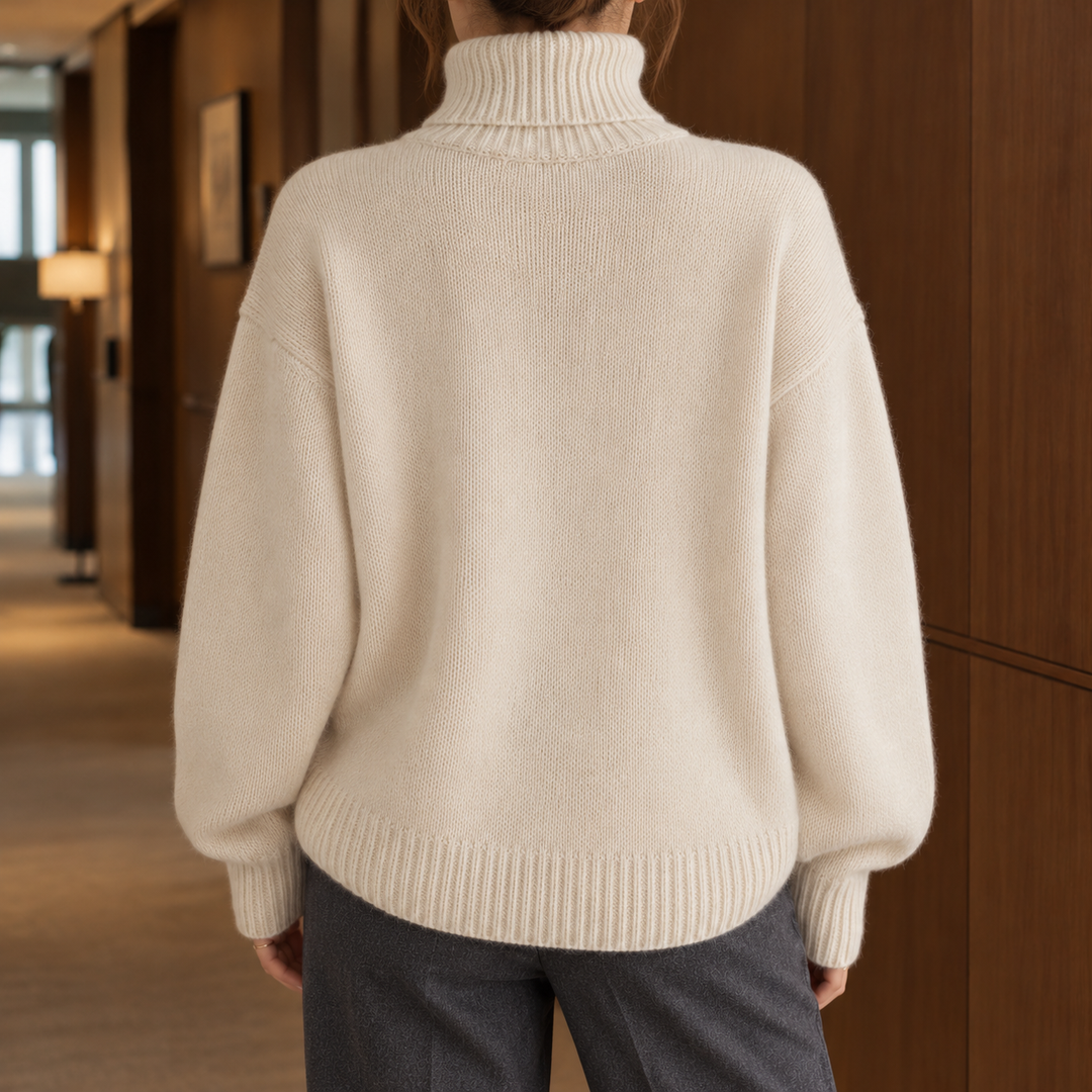 Women's Oversized Ribbed Turtleneck Jumper