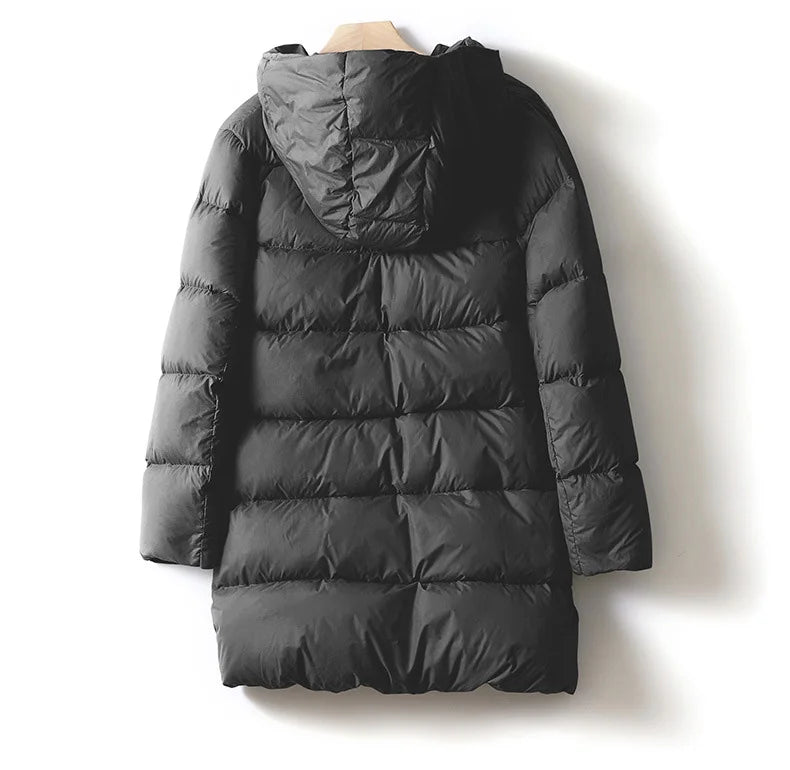 Women's Hooded Down Mid-Length Puffer Coat