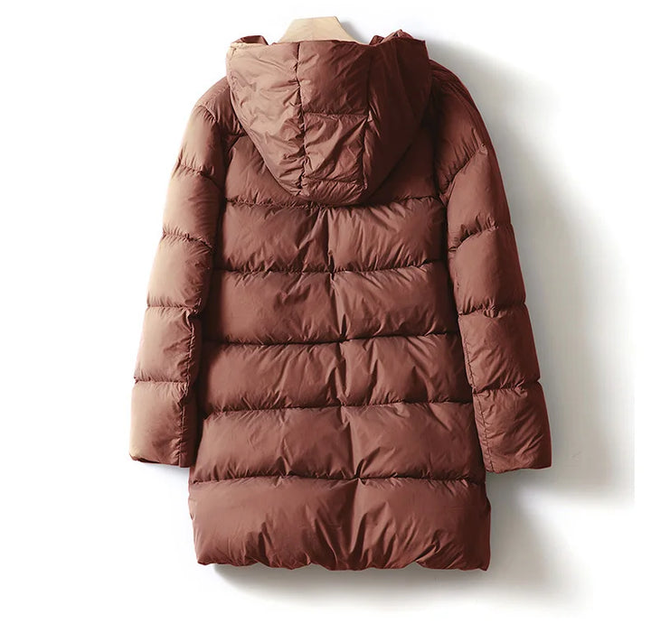 Women's Hooded Down Mid-Length Puffer Coat