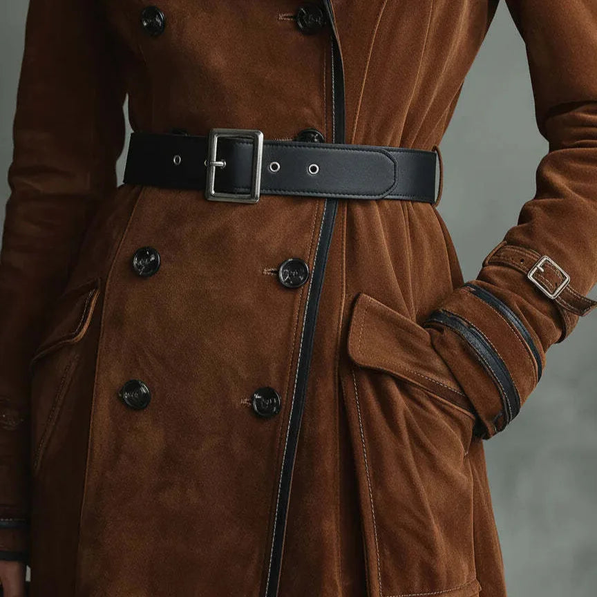 Women's Belted Longline Trench Coat